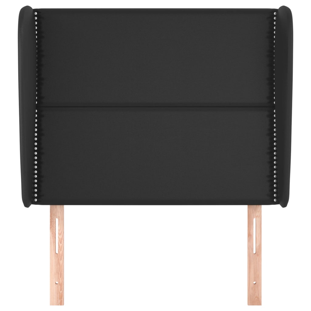 Hoofdbord met randen 83x23x118/128 cm kunstleer zwart is nu te koop bij PeponiXL, paradijselijk wonen!