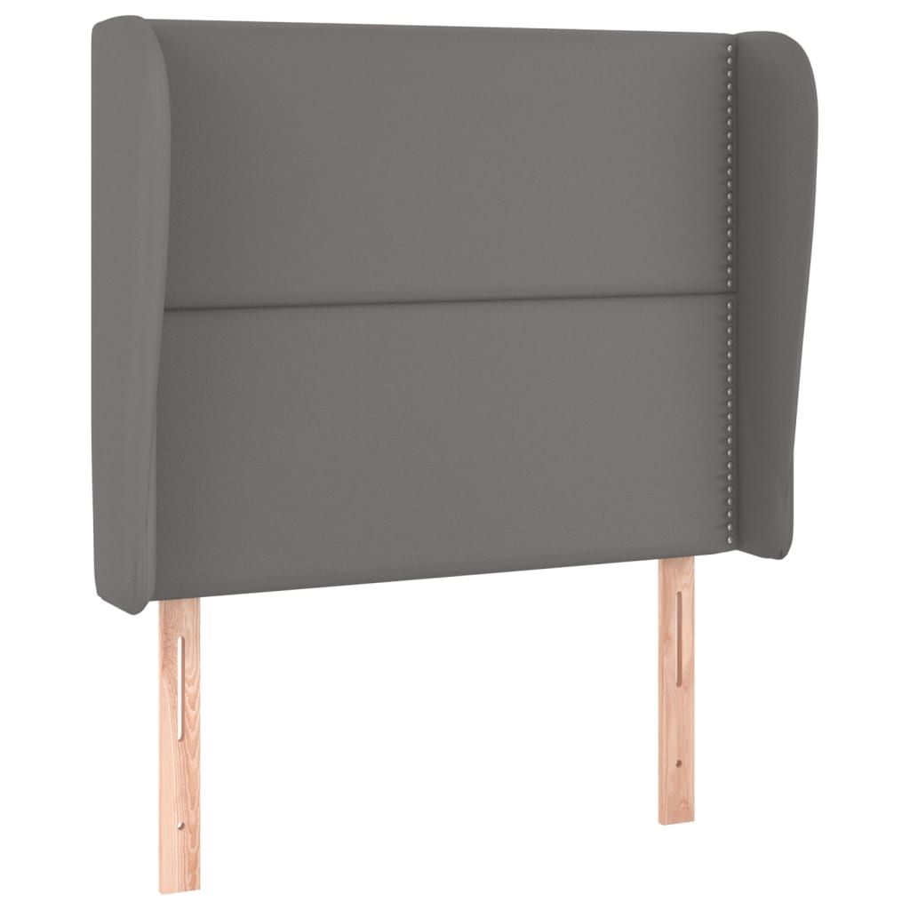 Hoofdbord met randen 93x23x118/128 cm kunstleer grijs is nu te koop bij PeponiXL, paradijselijk wonen!