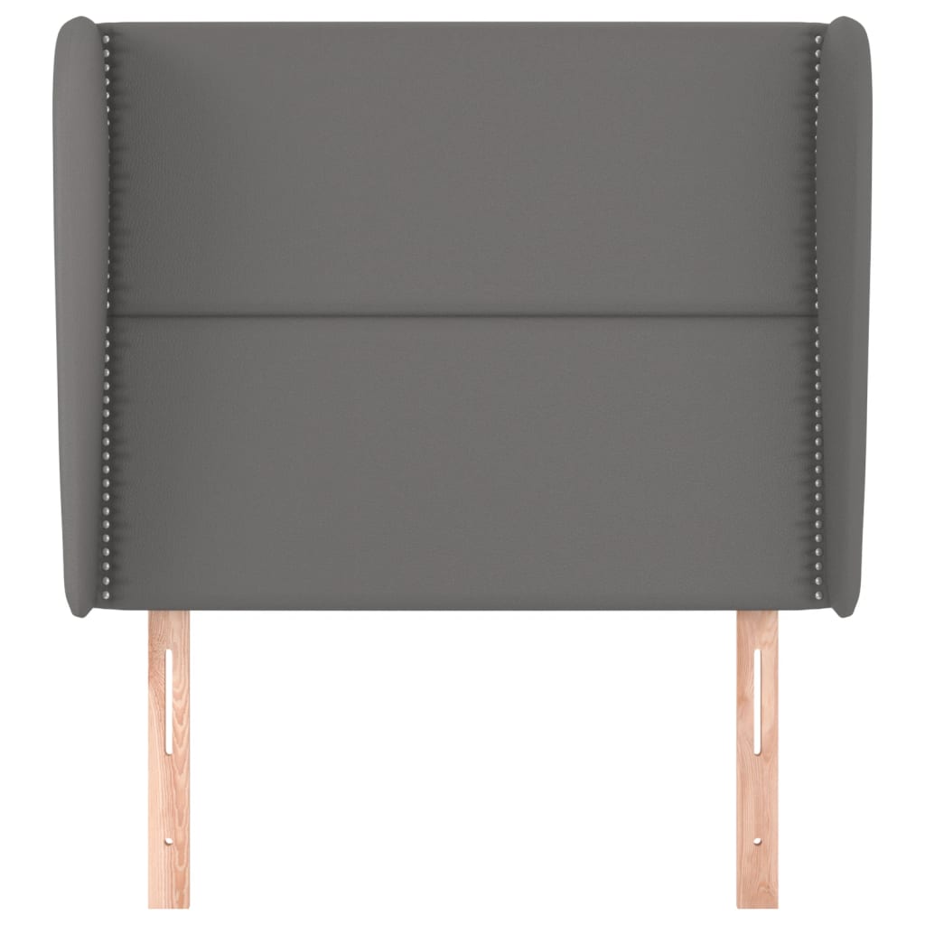 Hoofdbord met randen 93x23x118/128 cm kunstleer grijs is nu te koop bij PeponiXL, paradijselijk wonen!