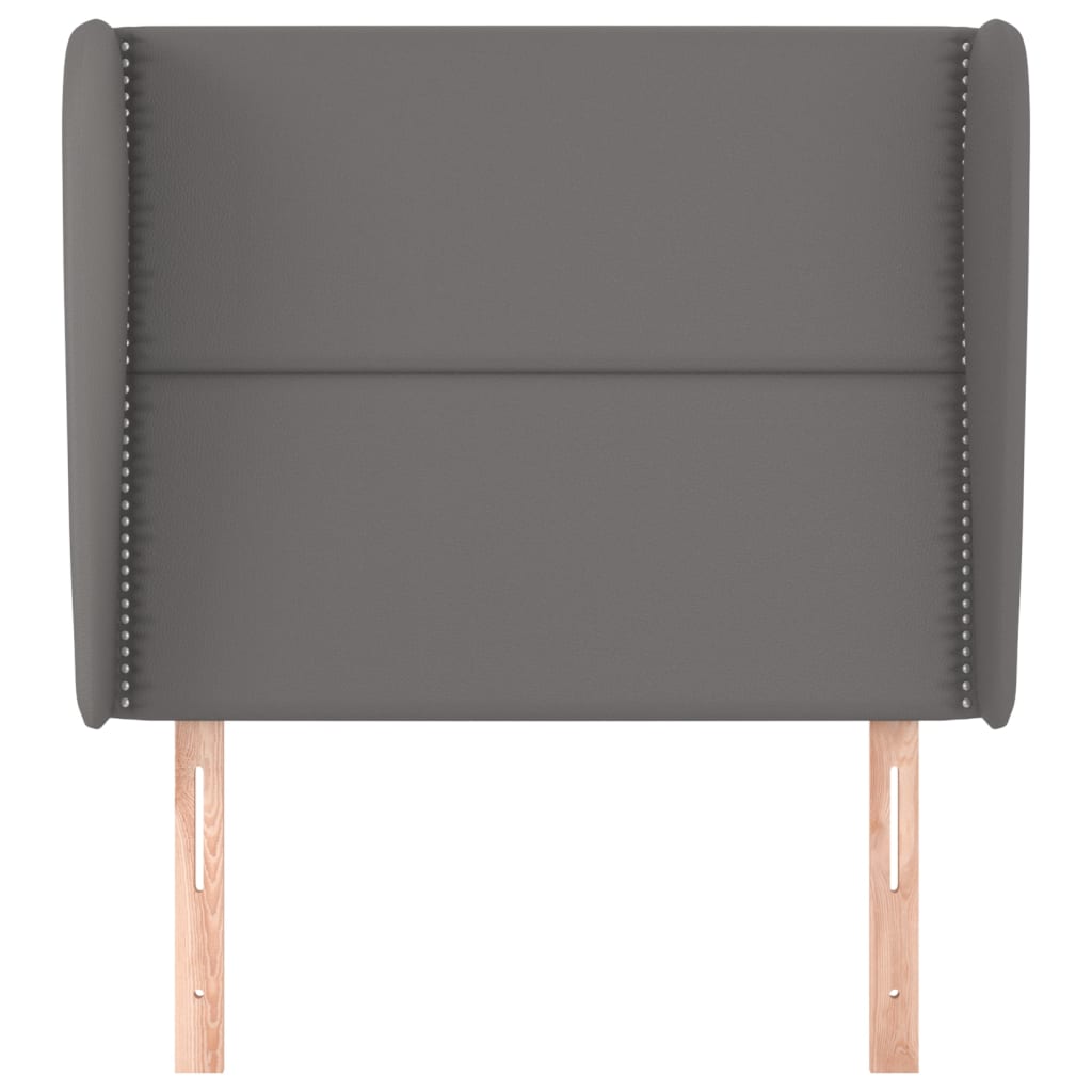Hoofdbord met randen 103x23x118/128 cm kunstleer grijs is nu te koop bij PeponiXL, paradijselijk wonen!