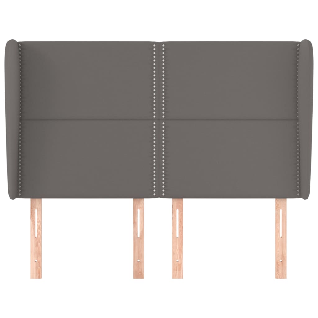 Hoofdbord met randen 147x23x118/128 cm kunstleer grijs is nu te koop bij PeponiXL, paradijselijk wonen!