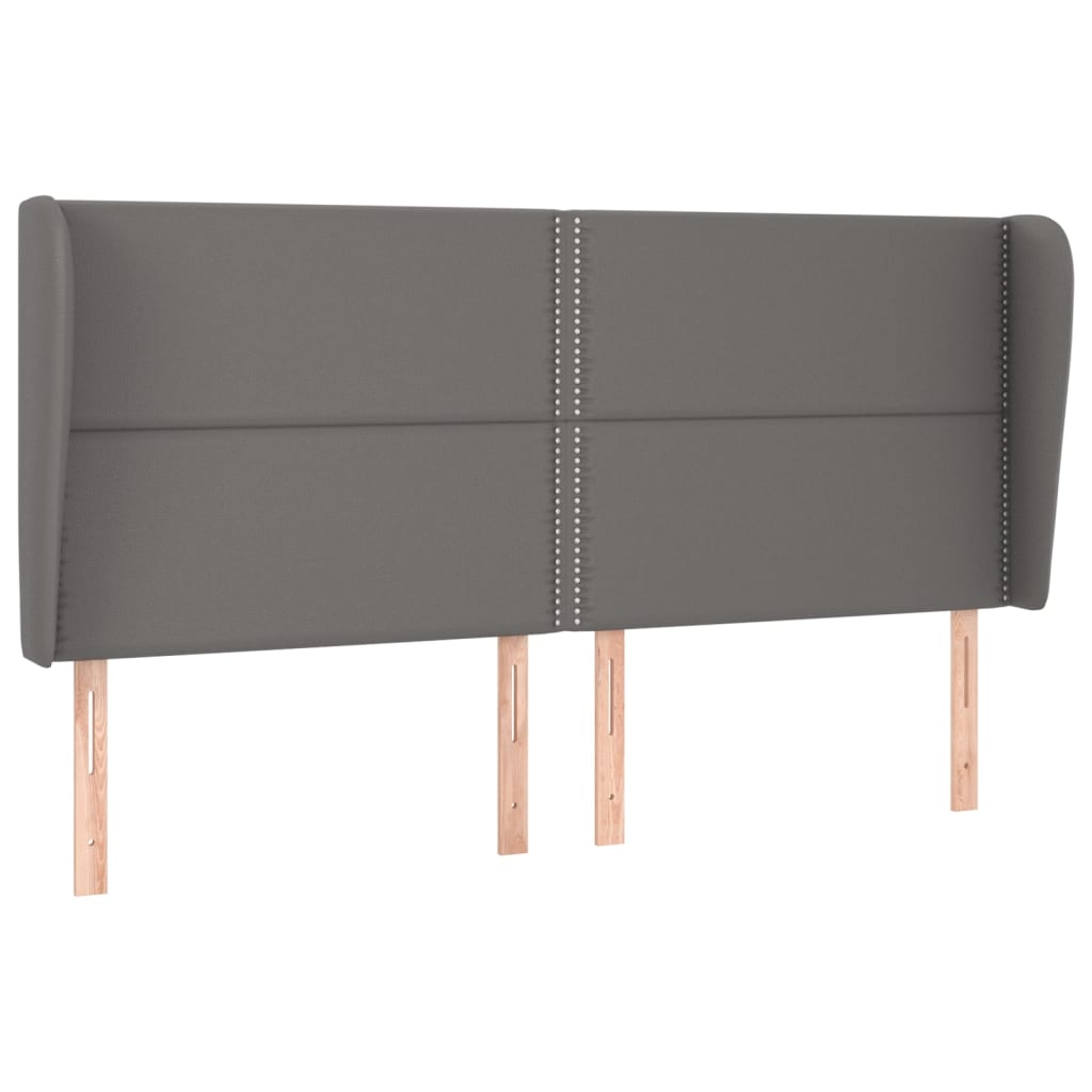 Hoofdbord met randen 183x23x118/128 cm kunstleer grijs is nu te koop bij PeponiXL, paradijselijk wonen!