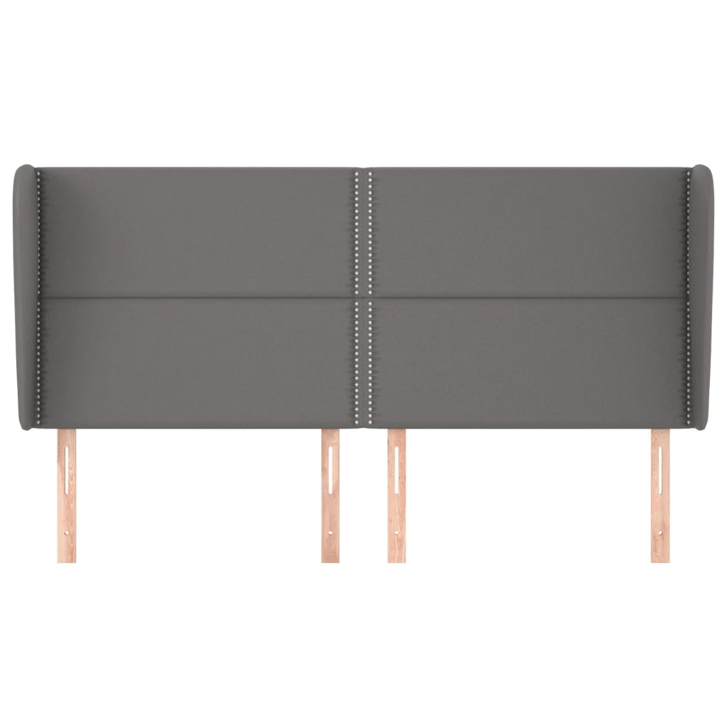 Hoofdbord met randen 183x23x118/128 cm kunstleer grijs is nu te koop bij PeponiXL, paradijselijk wonen!