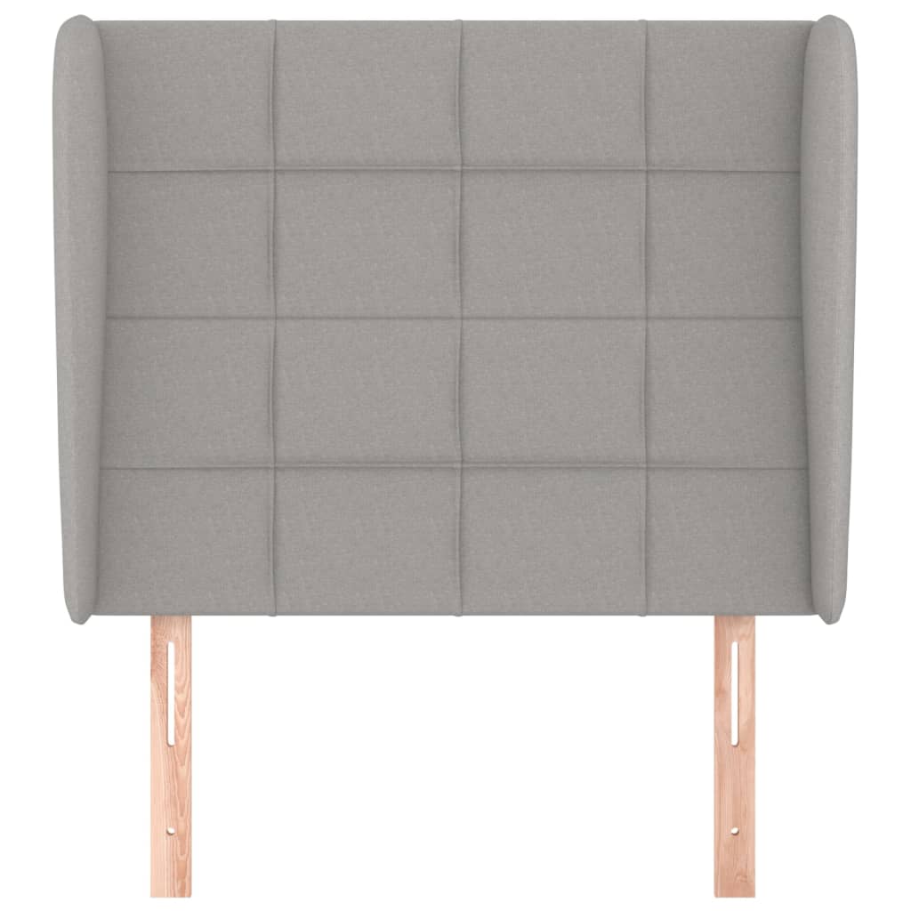 Hoofdbord met randen 83x23x118/128 cm stof lichtgrijs is nu te koop bij PeponiXL, paradijselijk wonen!