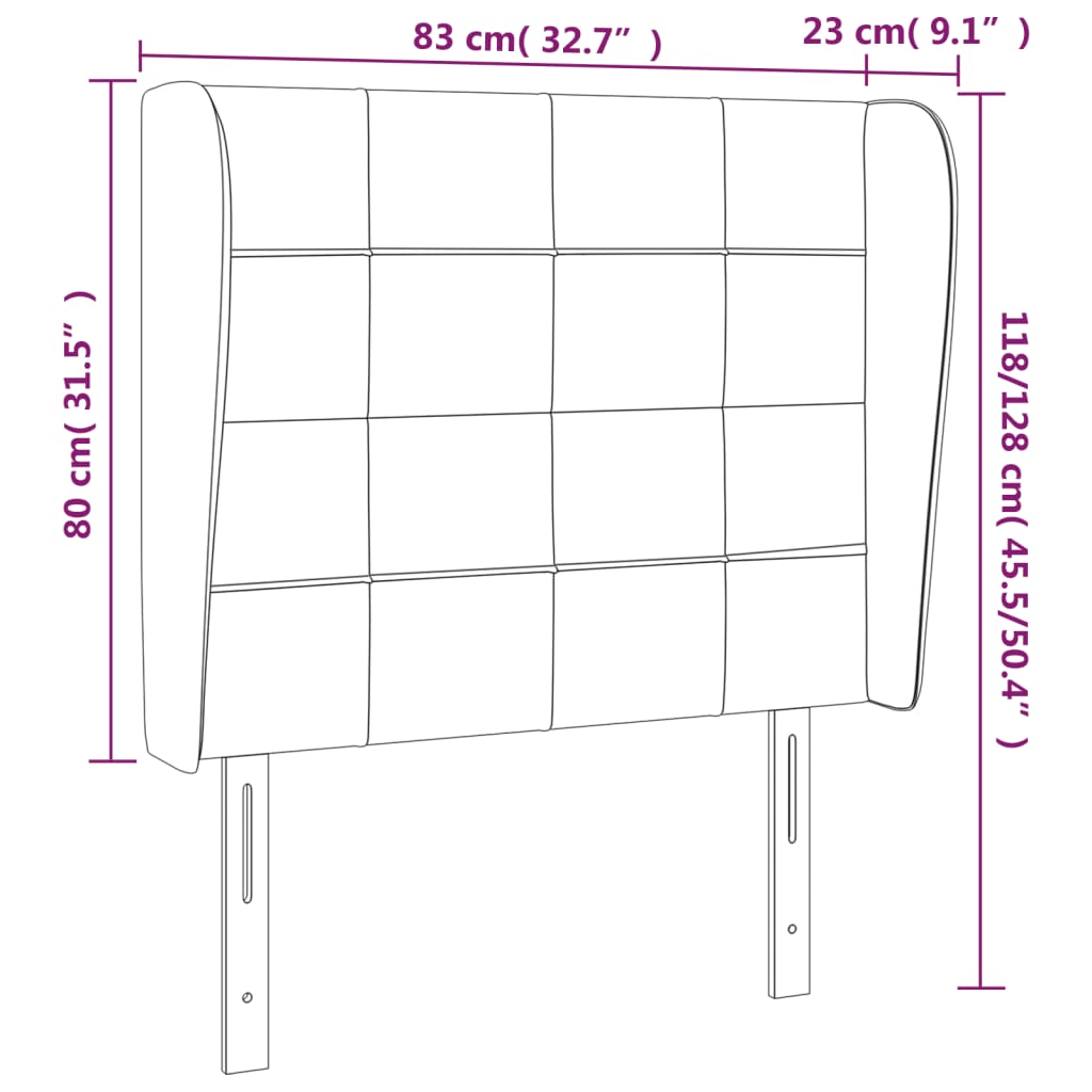 Hoofdbord met randen 83x23x118/128 cm stof donkerbruin is nu te koop bij PeponiXL, paradijselijk wonen!