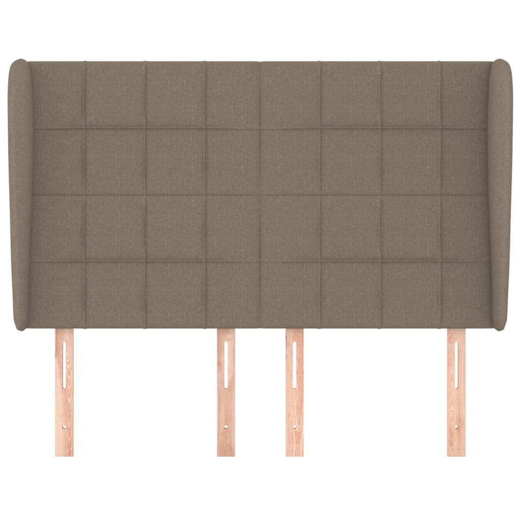 Hoofdbord met randen 147x23x118/128 cm stof taupe is nu te koop bij PeponiXL, paradijselijk wonen!