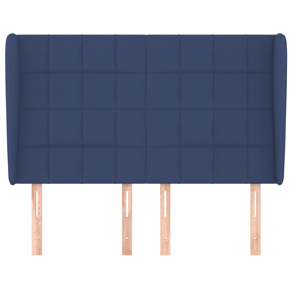 Hoofdbord met randen 147x23x118/128 cm stof blauw is nu te koop bij PeponiXL, paradijselijk wonen!