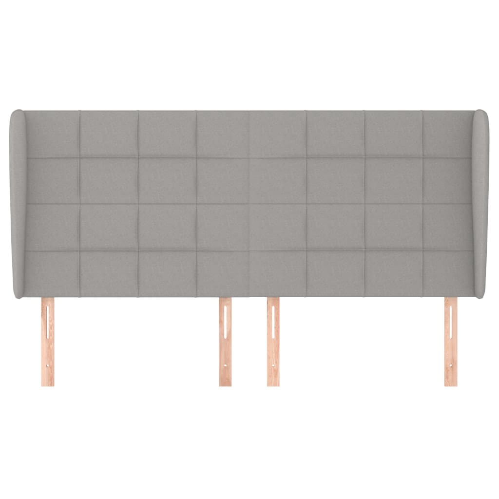 Hoofdbord met randen 163x23x118/128 cm stof lichtgrijs is nu te koop bij PeponiXL, paradijselijk wonen!