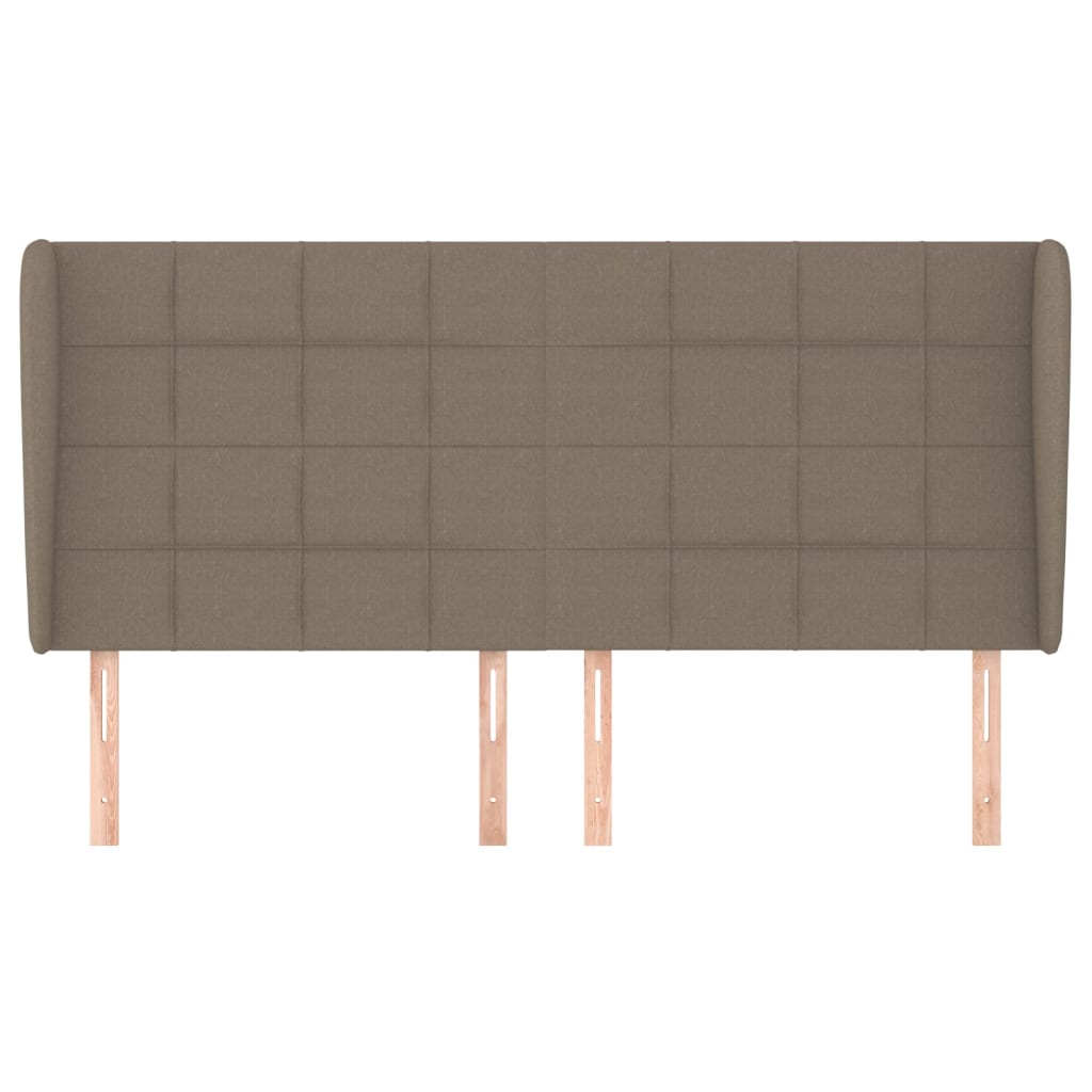 Hoofdbord met randen 183x23x118/128 cm stof taupe is nu te koop bij PeponiXL, paradijselijk wonen!