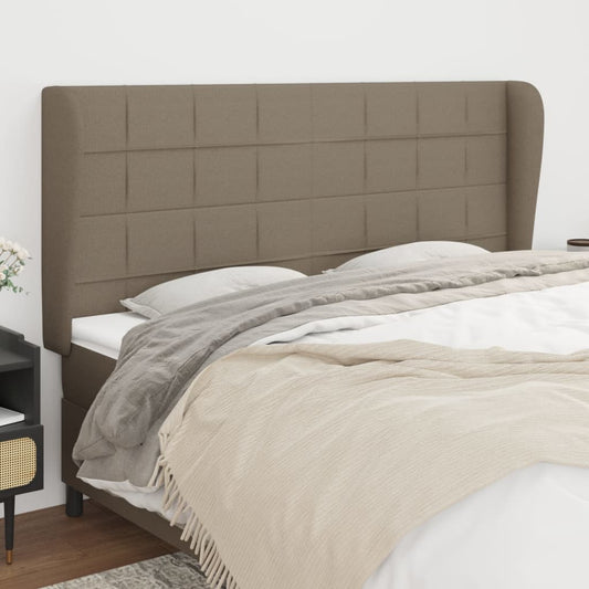 Hoofdbord met randen 183x23x118/128 cm stof taupe is nu te koop bij PeponiXL, paradijselijk wonen!