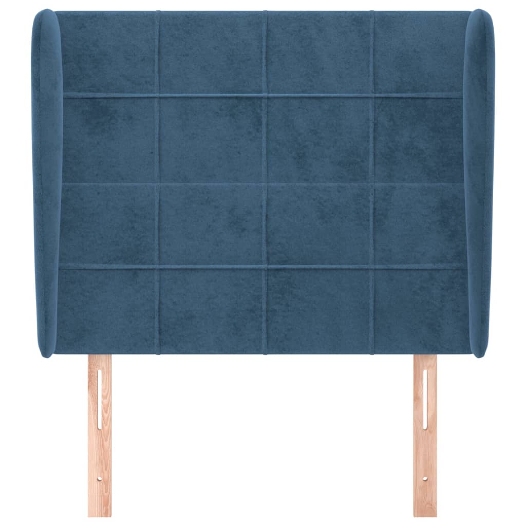 Hoofdbord met randen 93x23x118/128 cm fluweel donkerblauw is nu te koop bij PeponiXL, paradijselijk wonen!