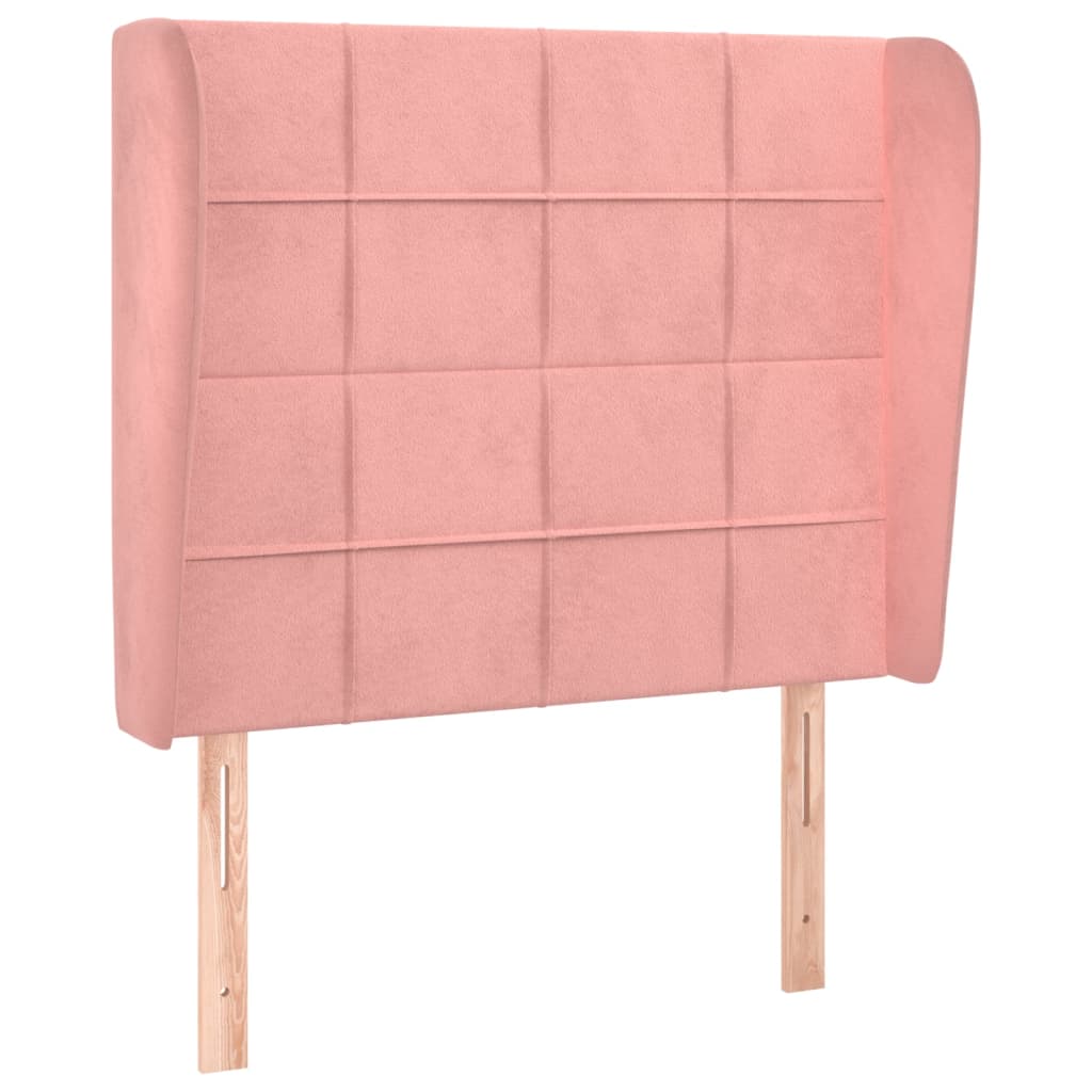 Hoofdbord met randen 93x23x118/128 cm fluweel roze is nu te koop bij PeponiXL, paradijselijk wonen!