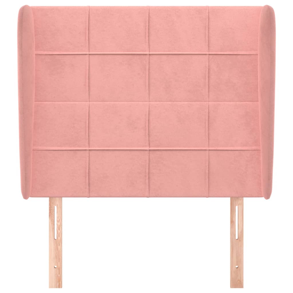 Hoofdbord met randen 93x23x118/128 cm fluweel roze is nu te koop bij PeponiXL, paradijselijk wonen!