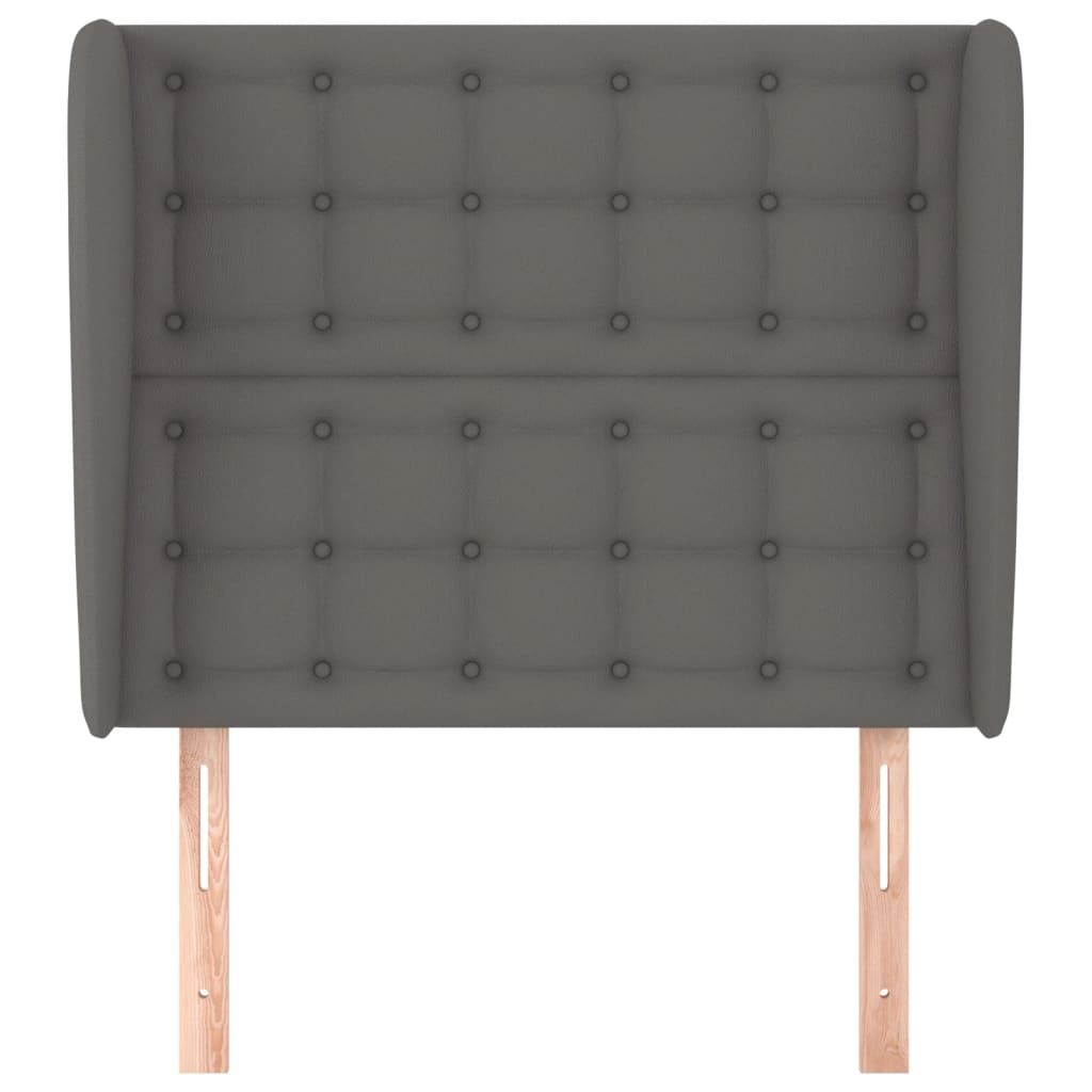Hoofdbord met randen 83x23x118/128 cm kunstleer grijs is nu te koop bij PeponiXL, paradijselijk wonen!
