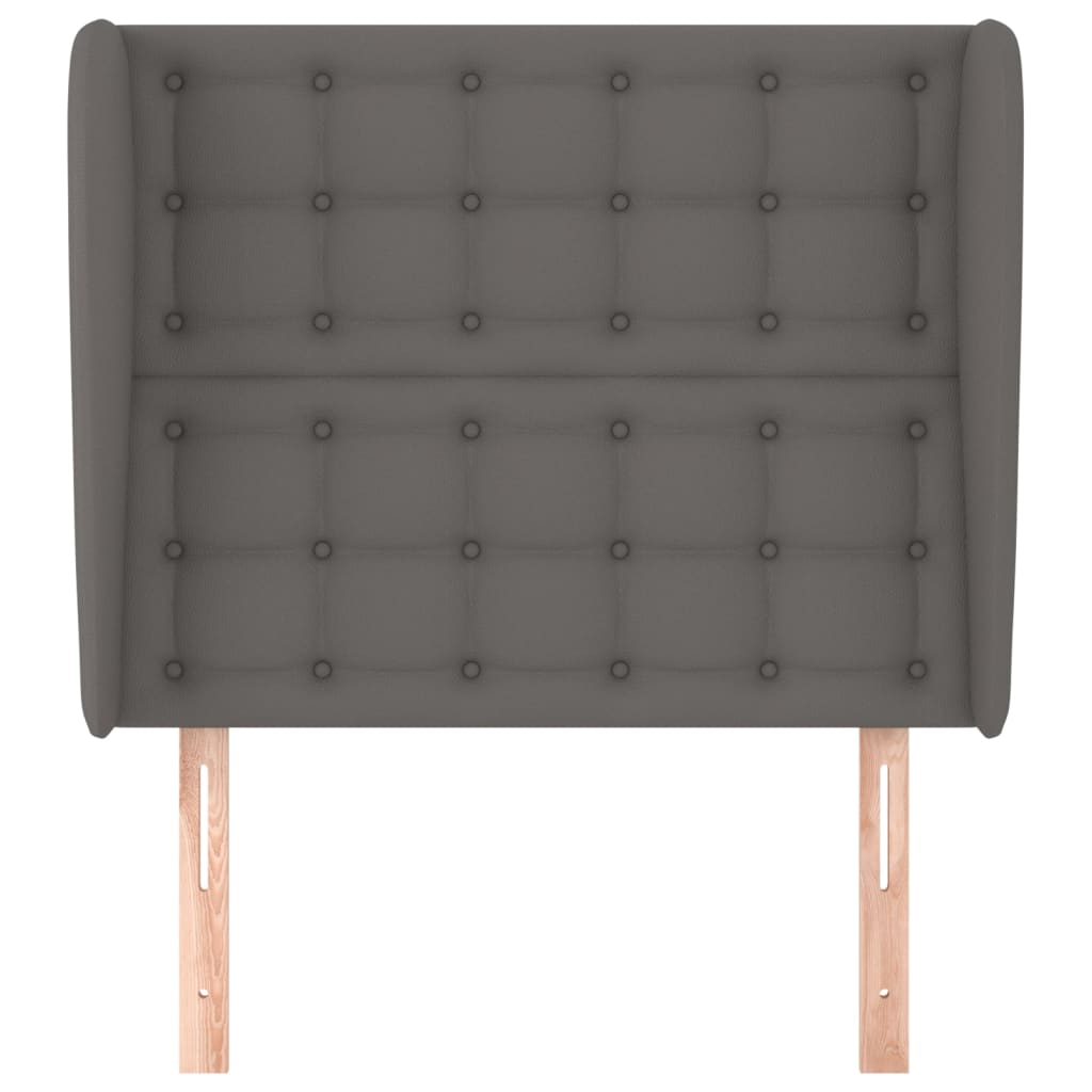Hoofdbord met randen 93x23x118/128 cm kunstleer grijs is nu te koop bij PeponiXL, paradijselijk wonen!