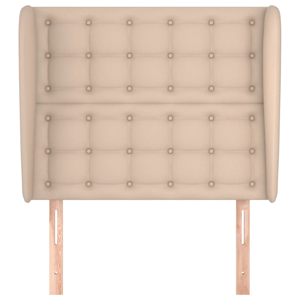 Hoofdbord met randen 93x23x118/128 cm kunstleer cappuccinokleur is nu te koop bij PeponiXL, paradijselijk wonen!