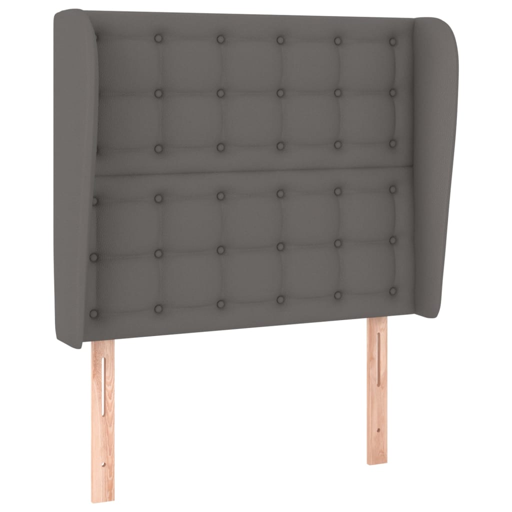 Hoofdbord met randen 103x23x118/128 cm kunstleer grijs is nu te koop bij PeponiXL, paradijselijk wonen!