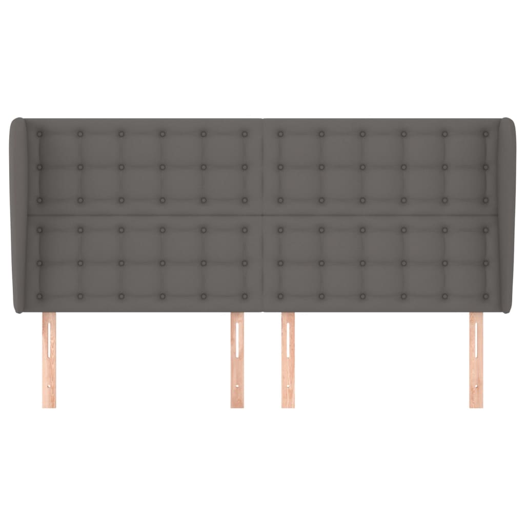 Hoofdbord met randen 163x23x118/128 cm kunstleer grijs is nu te koop bij PeponiXL, paradijselijk wonen!