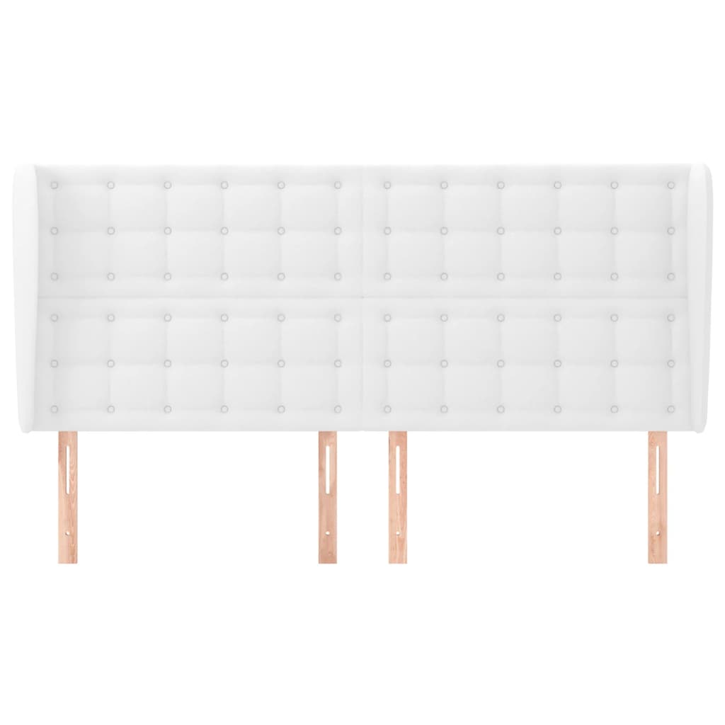 Hoofdbord met randen 183x23x118/128 cm kunstleer wit is nu te koop bij PeponiXL, paradijselijk wonen!
