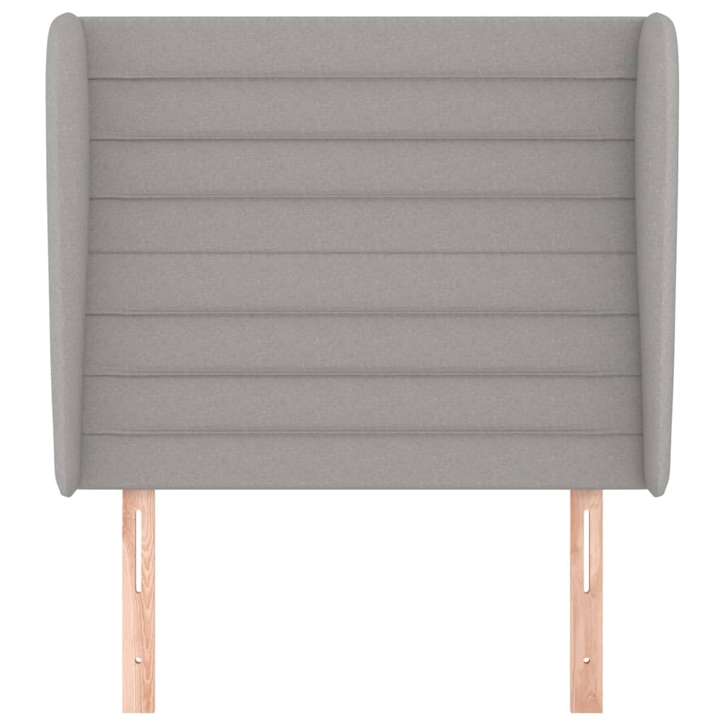 Hoofdbord met randen 83x23x118/128 cm stof lichtgrijs is nu te koop bij PeponiXL, paradijselijk wonen!