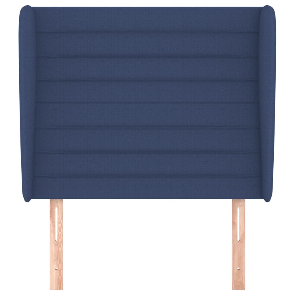 Hoofdbord met randen 93x23x118/128 cm stof blauw is nu te koop bij PeponiXL, paradijselijk wonen!