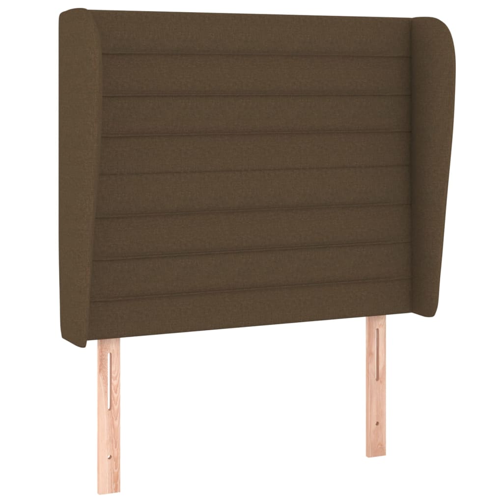 Hoofdbord met randen 103x23x118/128 cm stof donkerbruin is nu te koop bij PeponiXL, paradijselijk wonen!
