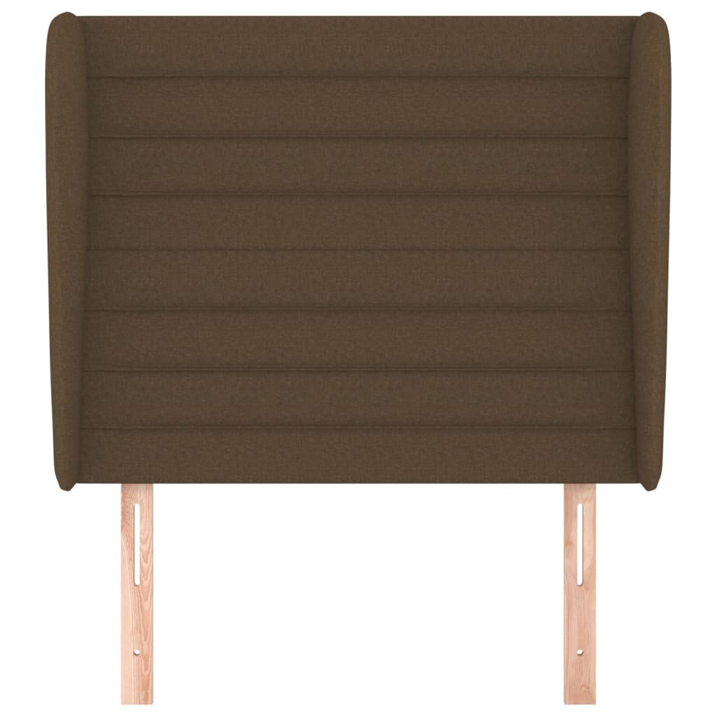 Hoofdbord met randen 103x23x118/128 cm stof donkerbruin is nu te koop bij PeponiXL, paradijselijk wonen!