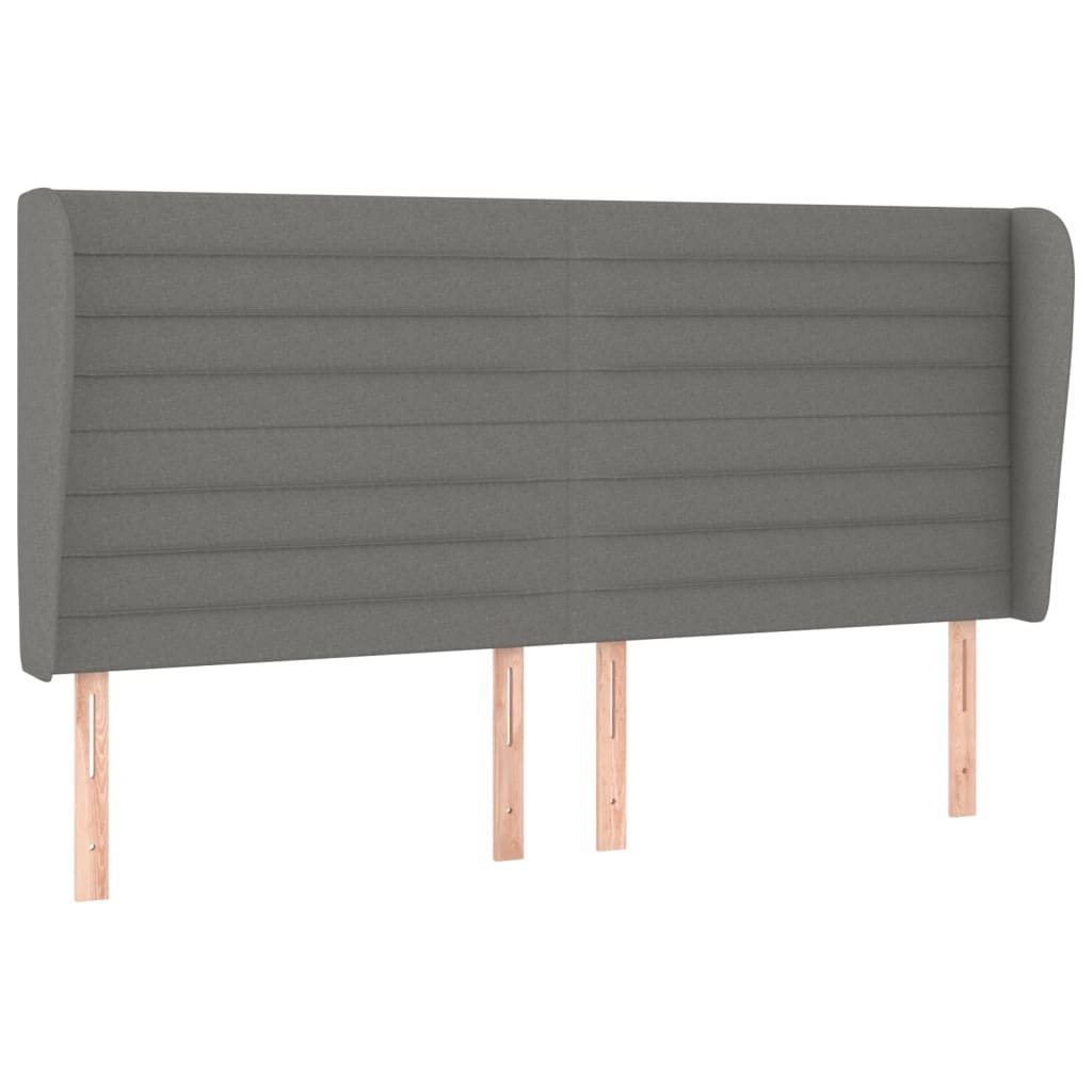 Hoofdbord met randen 163x23x118/128 cm stof donkergrijs is nu te koop bij PeponiXL, paradijselijk wonen!