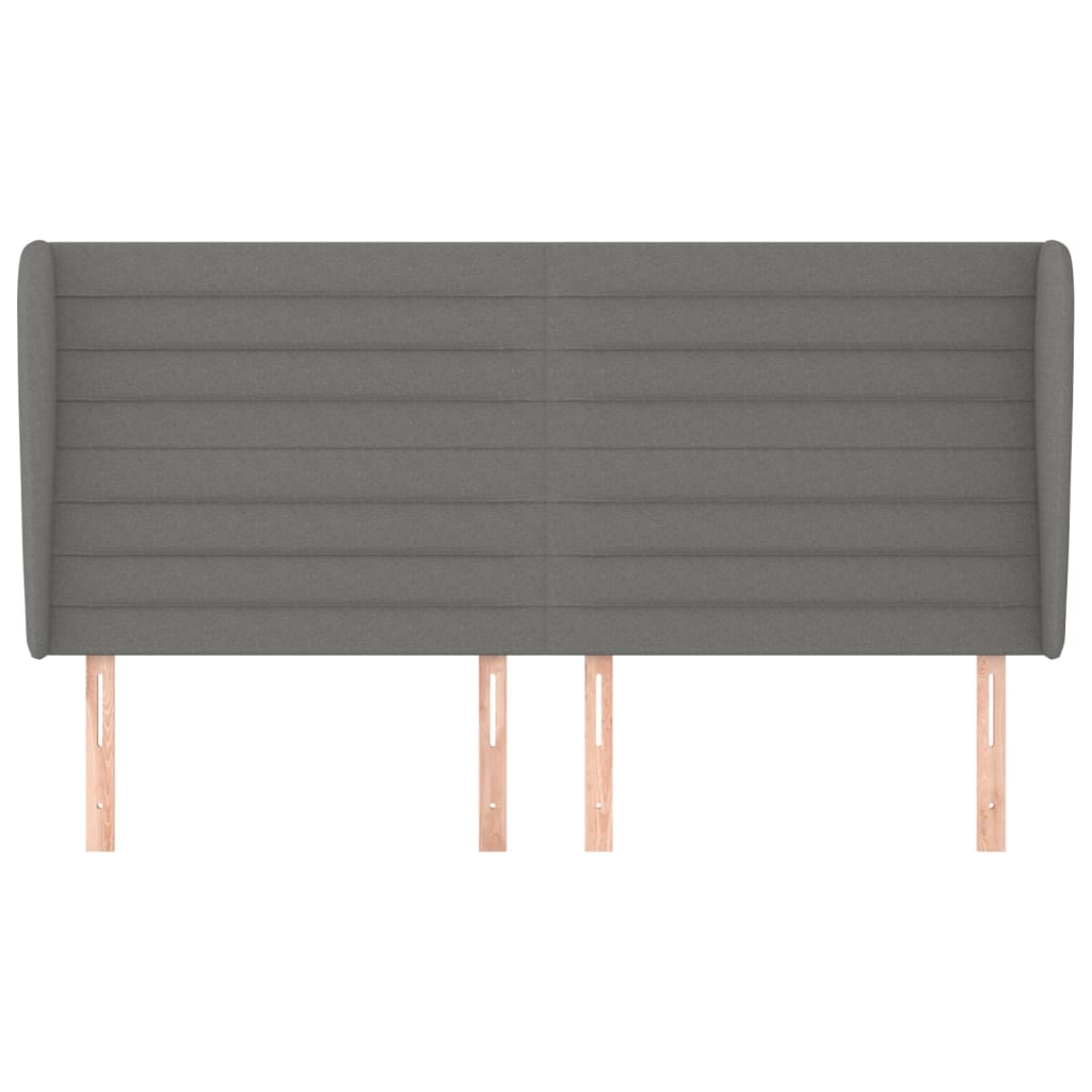 Hoofdbord met randen 163x23x118/128 cm stof donkergrijs is nu te koop bij PeponiXL, paradijselijk wonen!