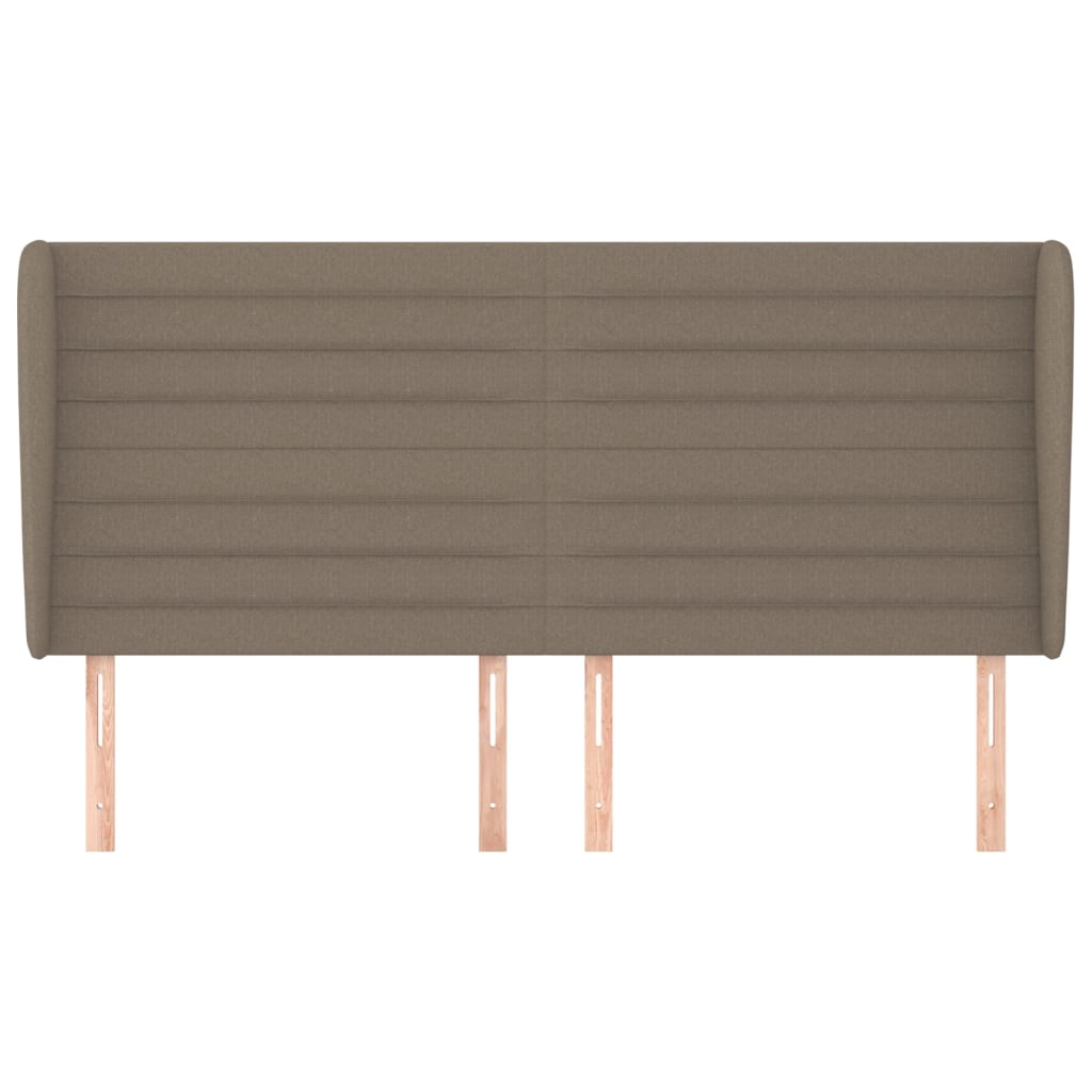 Hoofdbord met randen 163x23x118/128 cm stof taupe is nu te koop bij PeponiXL, paradijselijk wonen!
