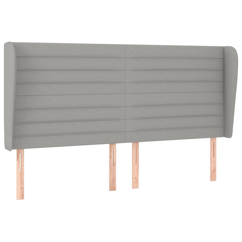 Hoofdbord met randen 183x23x118/128 cm stof lichtgrijs is nu te koop bij PeponiXL, paradijselijk wonen!