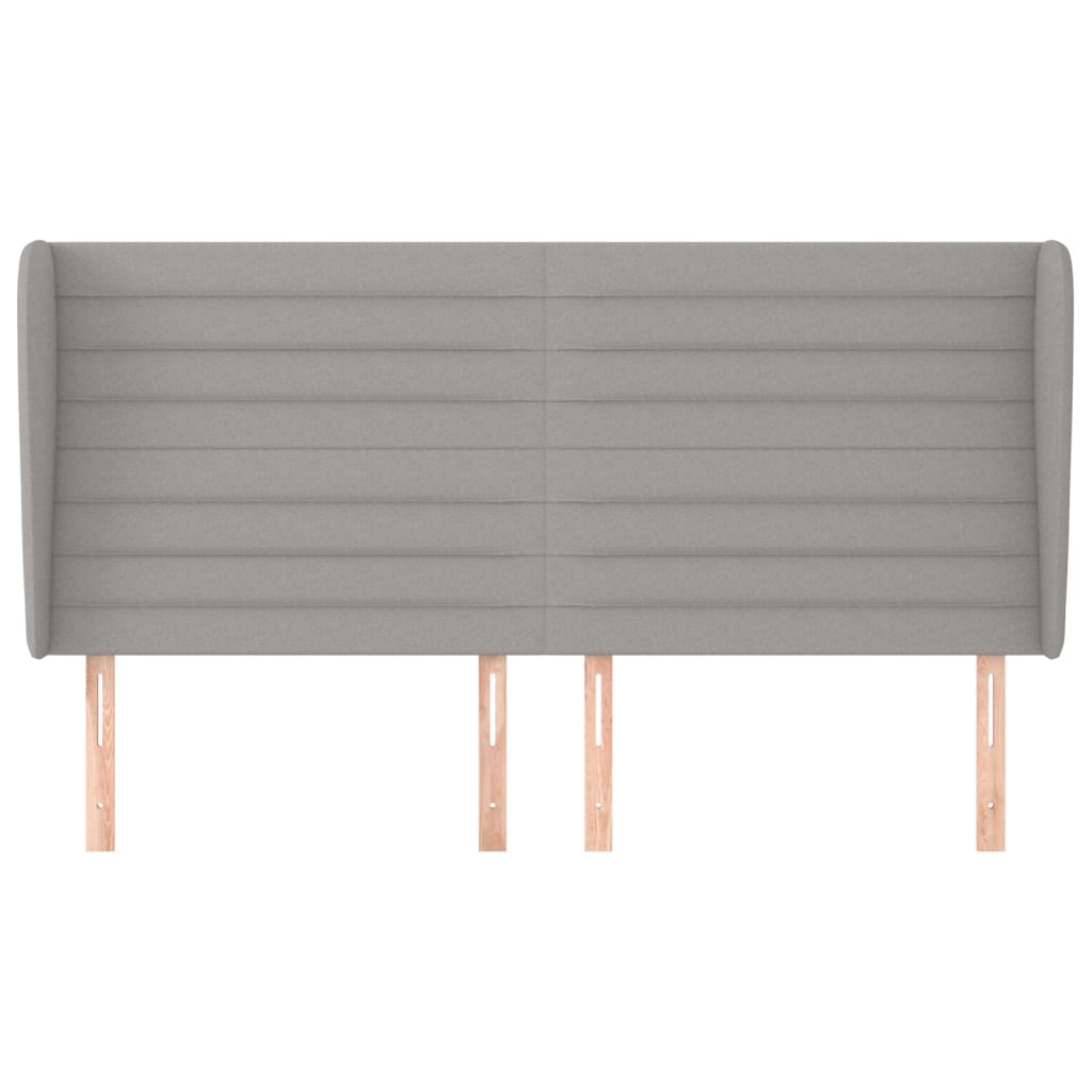 Hoofdbord met randen 183x23x118/128 cm stof lichtgrijs is nu te koop bij PeponiXL, paradijselijk wonen!