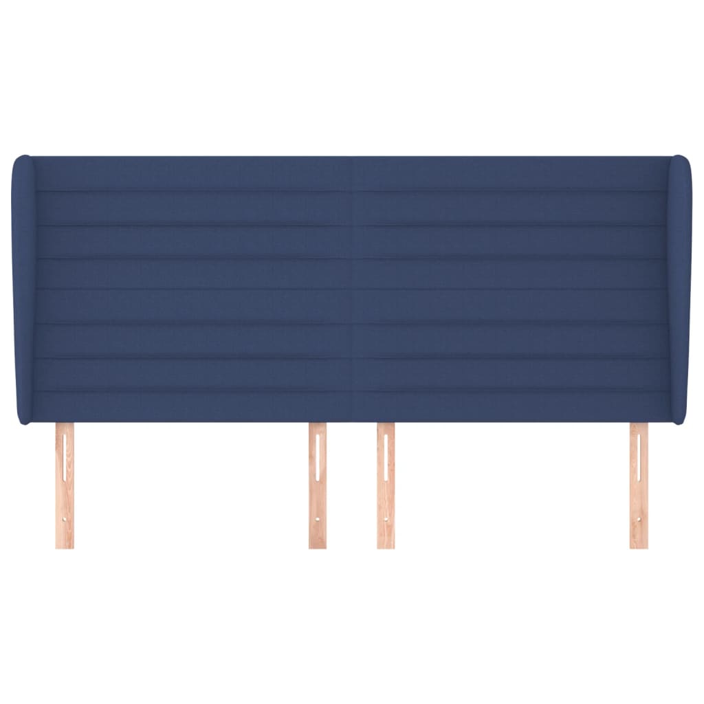 Hoofdbord met randen 183x23x118/128 cm stof blauw is nu te koop bij PeponiXL, paradijselijk wonen!