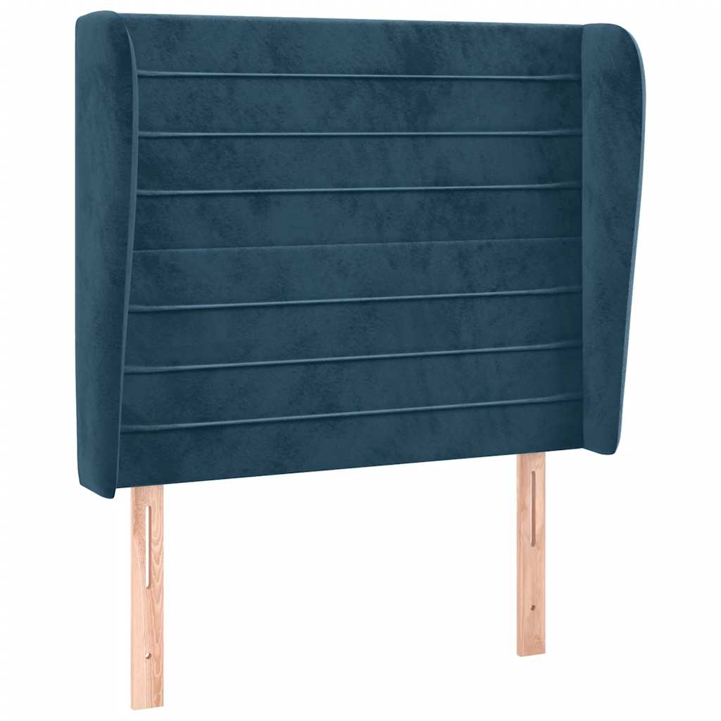 Hoofdbord met randen 93x23x118/128 cm fluweel donkerblauw is nu te koop bij PeponiXL, paradijselijk wonen!