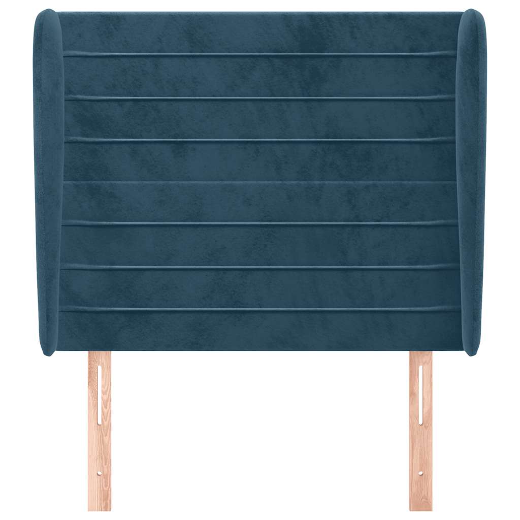 Hoofdbord met randen 93x23x118/128 cm fluweel donkerblauw is nu te koop bij PeponiXL, paradijselijk wonen!