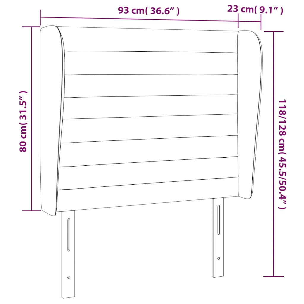 Hoofdbord met randen 93x23x118/128 cm fluweel donkerblauw is nu te koop bij PeponiXL, paradijselijk wonen!