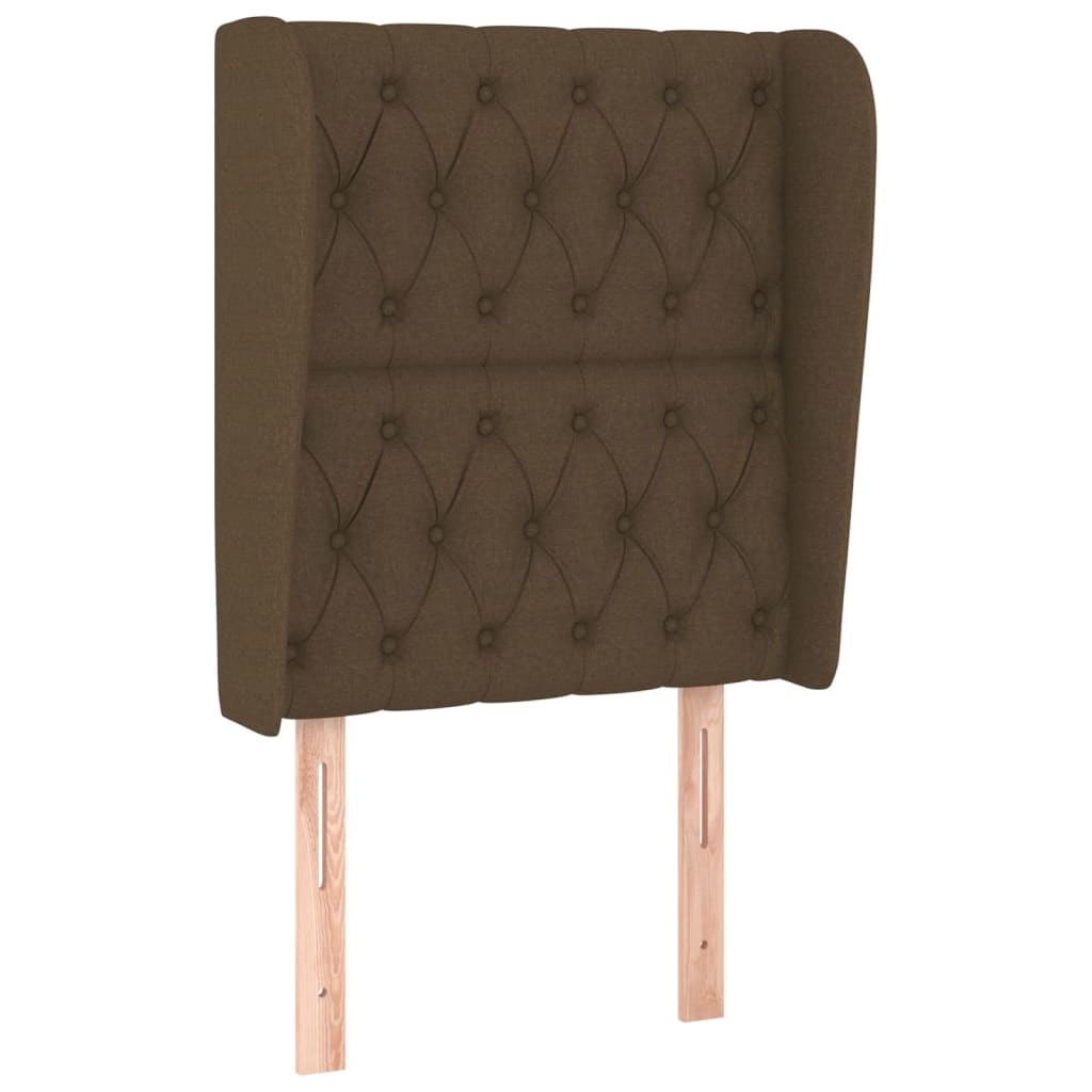 Hoofdbord met randen 83x23x118/128 cm stof donkerbruin is nu te koop bij PeponiXL, paradijselijk wonen!