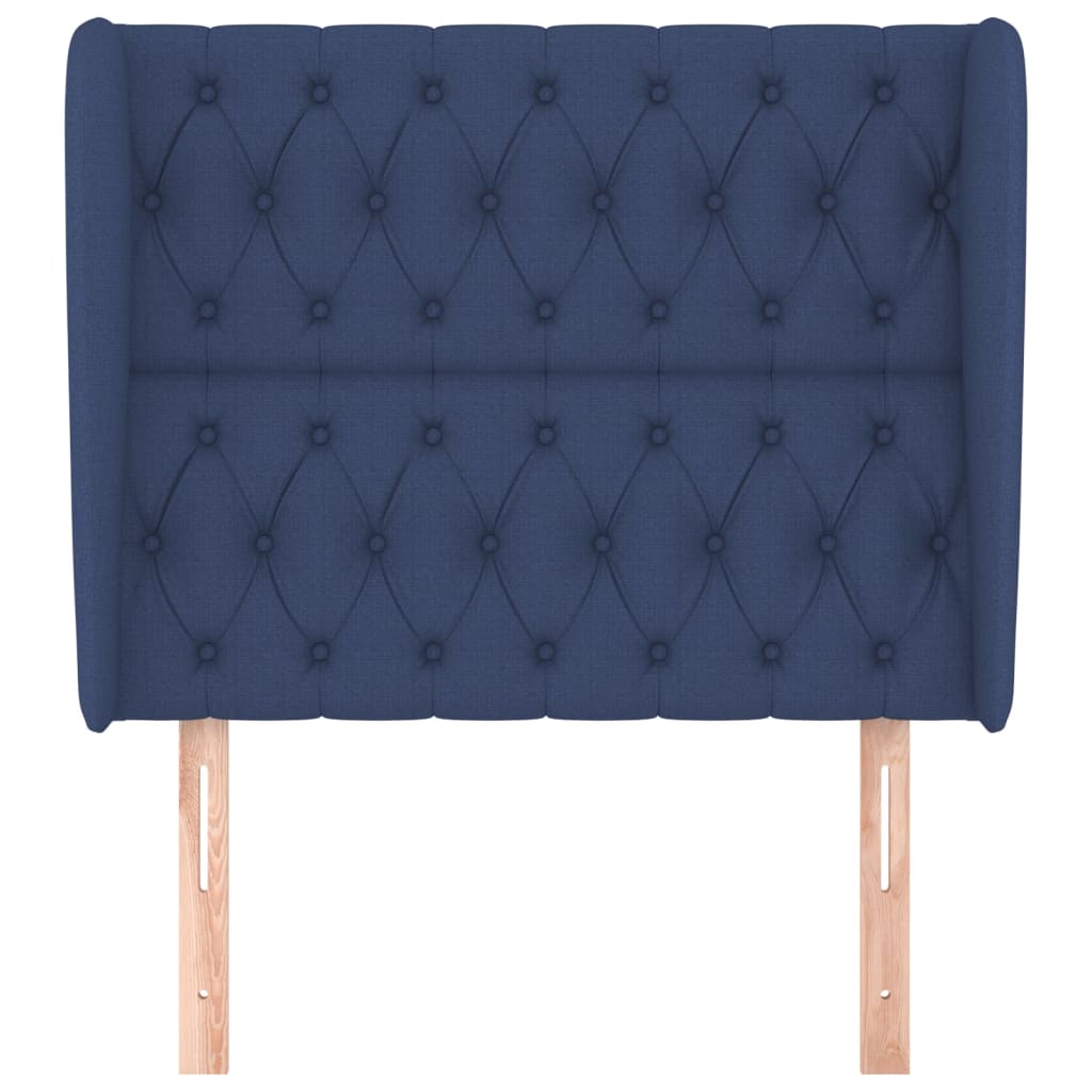 Hoofdbord met randen 93x23x118/128 cm stof blauw is nu te koop bij PeponiXL, paradijselijk wonen!