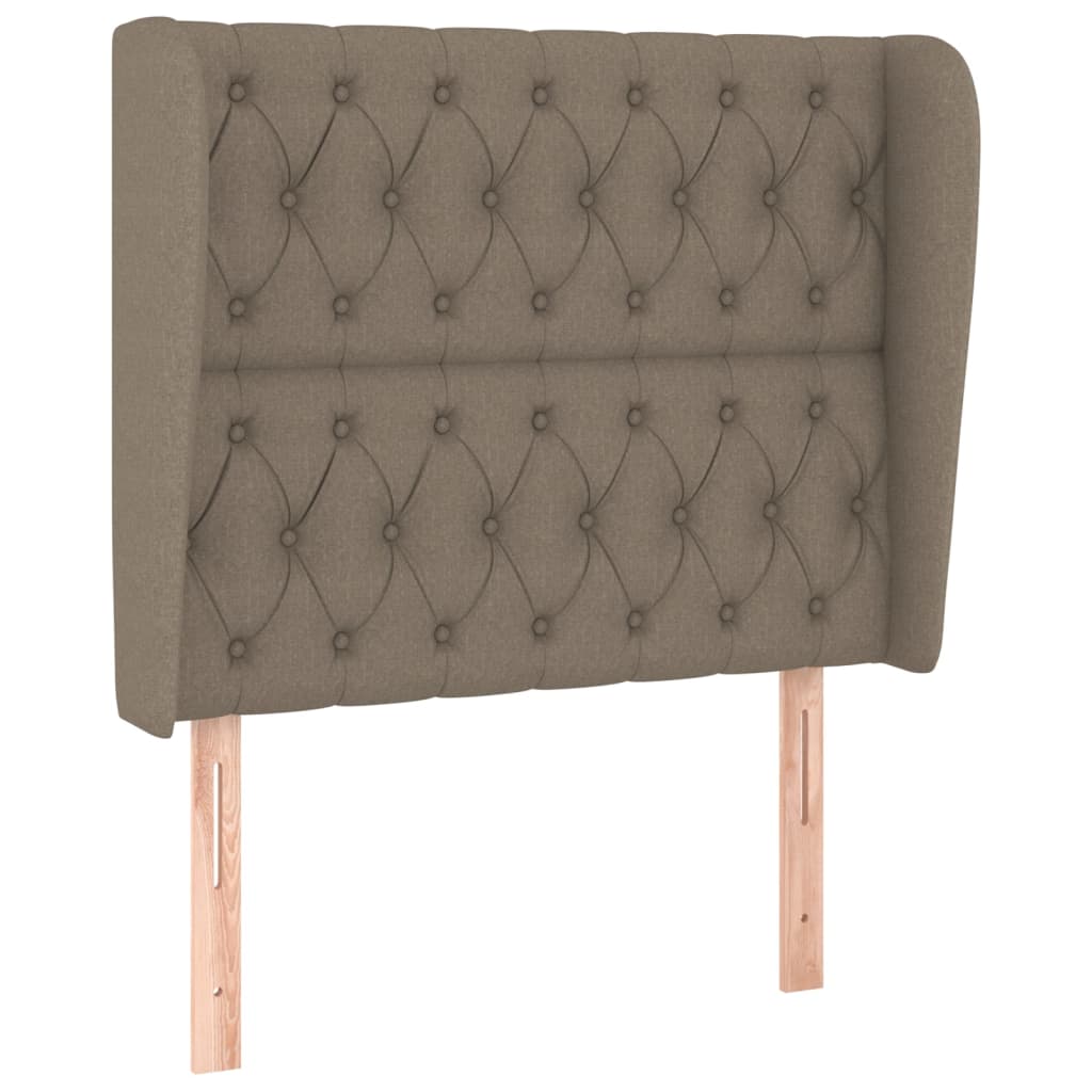 Hoofdbord met randen 103x23x118/128 cm stof taupe is nu te koop bij PeponiXL, paradijselijk wonen!