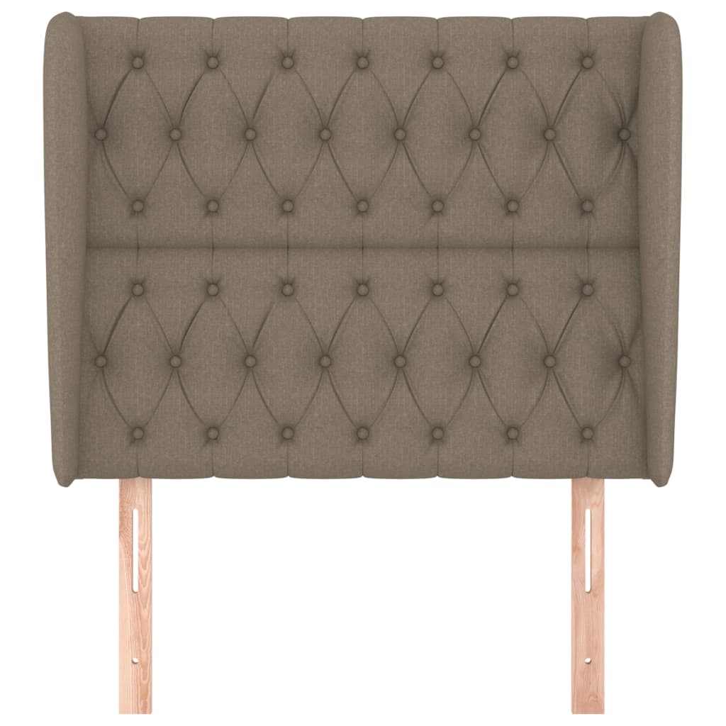 Hoofdbord met randen 103x23x118/128 cm stof taupe is nu te koop bij PeponiXL, paradijselijk wonen!
