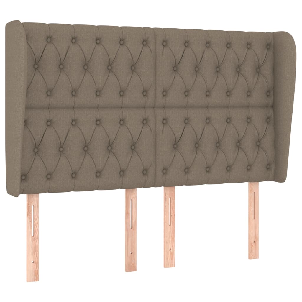 Hoofdbord met randen 163x23x118/128 cm stof taupe is nu te koop bij PeponiXL, paradijselijk wonen!