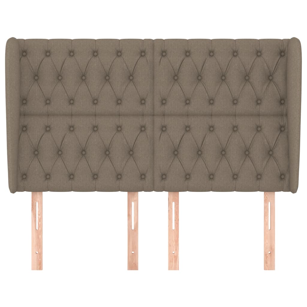 Hoofdbord met randen 163x23x118/128 cm stof taupe is nu te koop bij PeponiXL, paradijselijk wonen!