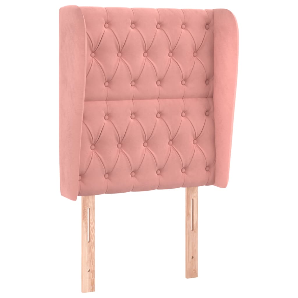 Hoofdbord met randen 83x23x118/128 cm fluweel roze is nu te koop bij PeponiXL, paradijselijk wonen!