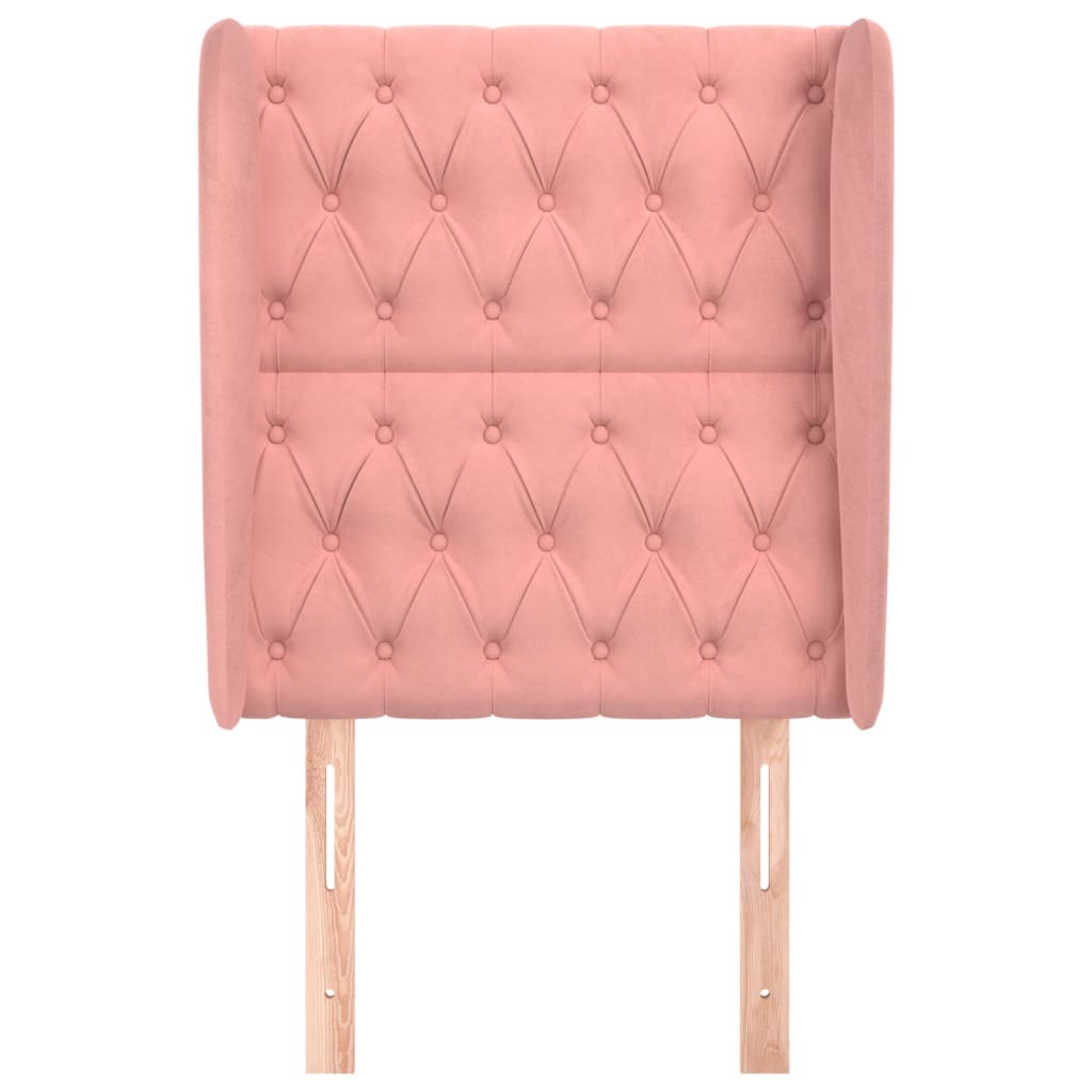 Hoofdbord met randen 83x23x118/128 cm fluweel roze is nu te koop bij PeponiXL, paradijselijk wonen!