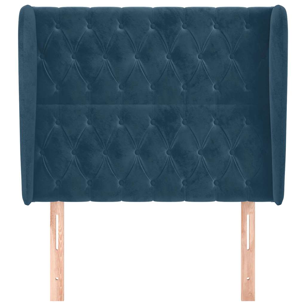 Hoofdbord met randen 93x23x118/128 cm fluweel donkerblauw is nu te koop bij PeponiXL, paradijselijk wonen!