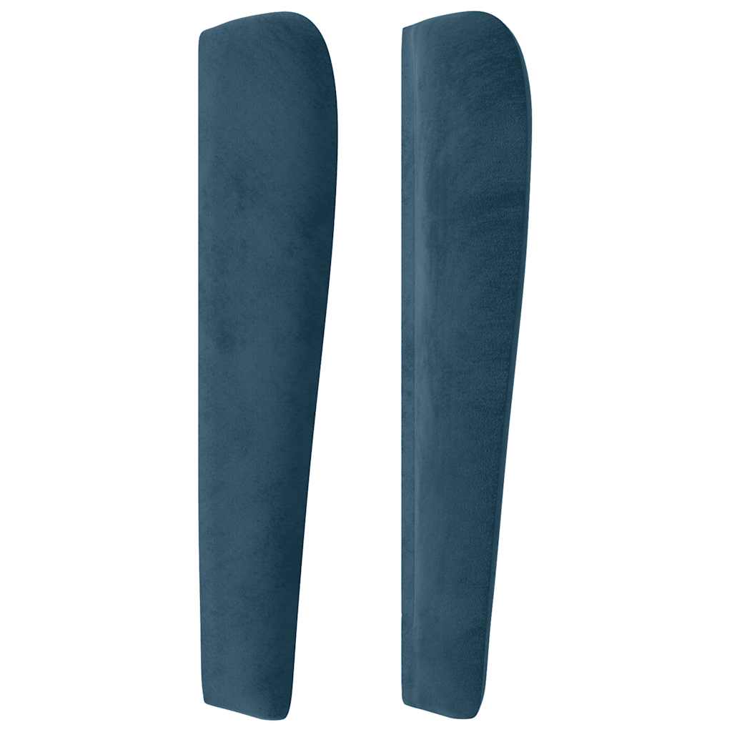 Hoofdbord met randen 183x23x118/128 cm fluweel donkerblauw is nu te koop bij PeponiXL, paradijselijk wonen!