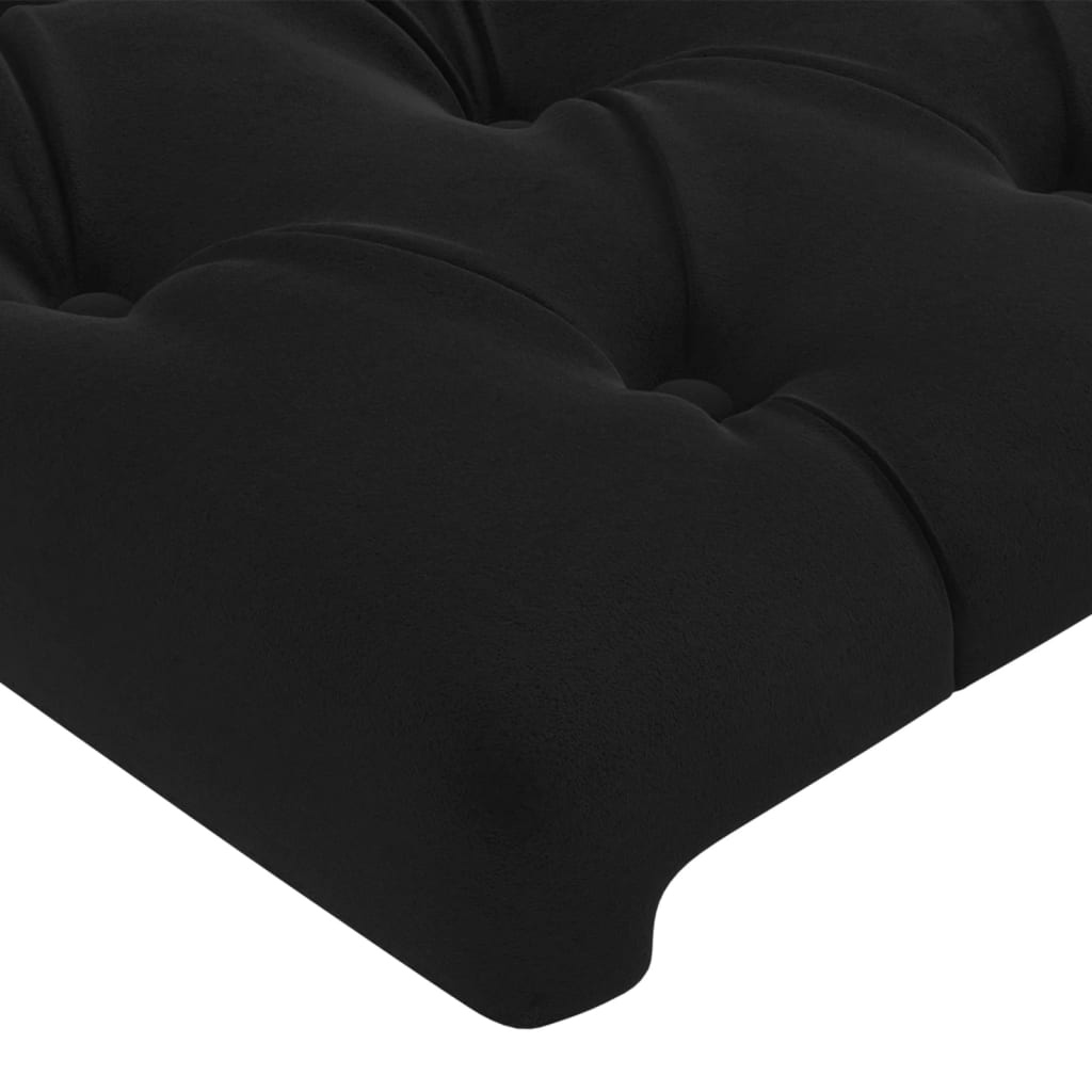 Hoofdbord met randen 203x23x118/128 cm fluweel zwart is nu te koop bij PeponiXL, paradijselijk wonen!