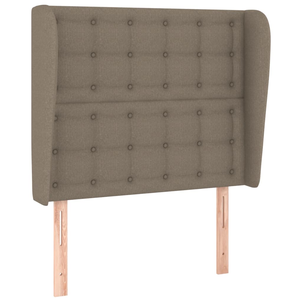 Hoofdbord met randen 93x23x118/128 cm stof taupe is nu te koop bij PeponiXL, paradijselijk wonen!