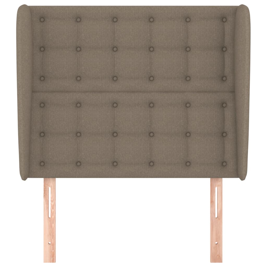 Hoofdbord met randen 93x23x118/128 cm stof taupe is nu te koop bij PeponiXL, paradijselijk wonen!