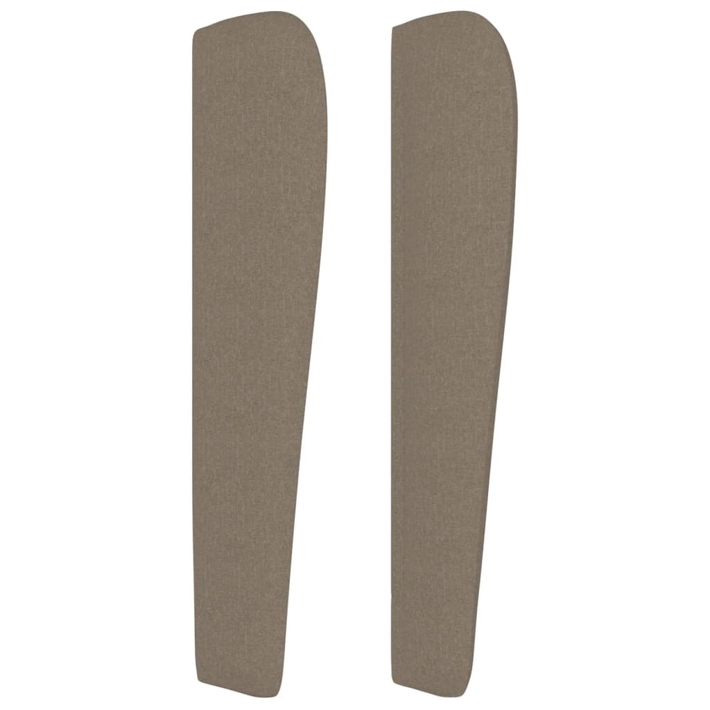 Hoofdbord met randen 93x23x118/128 cm stof taupe is nu te koop bij PeponiXL, paradijselijk wonen!